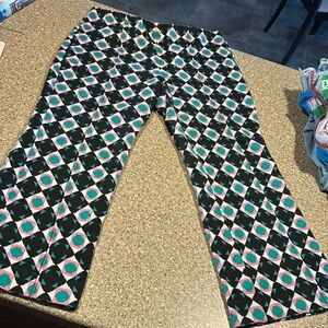 Maeve Anthropologie the Margot Pants size L Large cropped ankle pattern